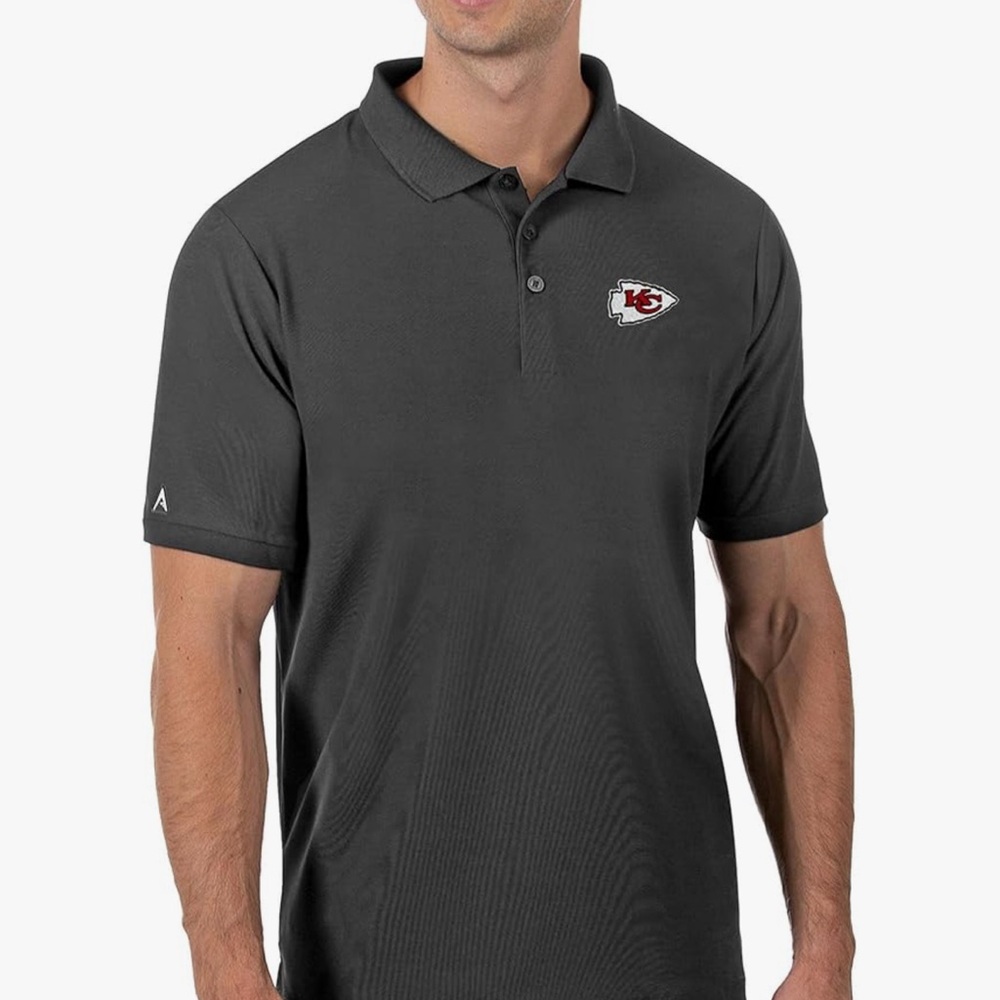Antigua Charcoal Polo Shirt with Logo